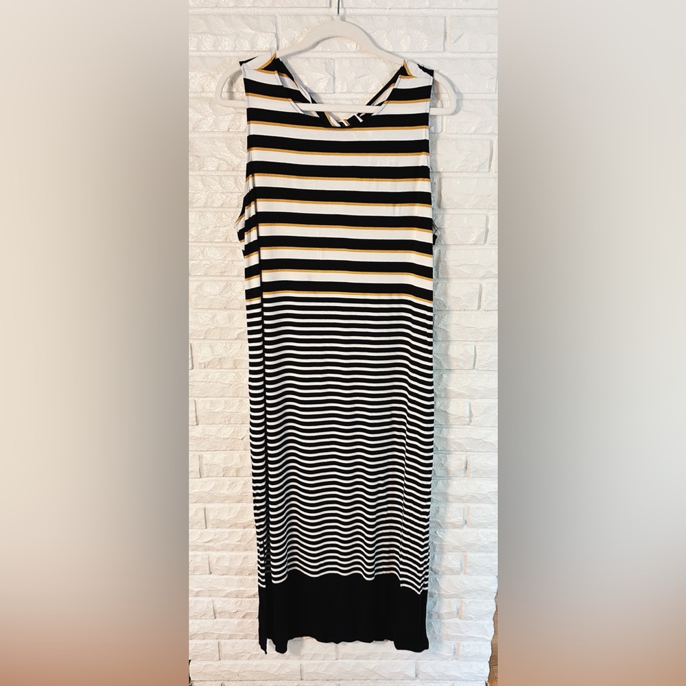 Striped and Stretchy Knot Back Maxi Loft Dress